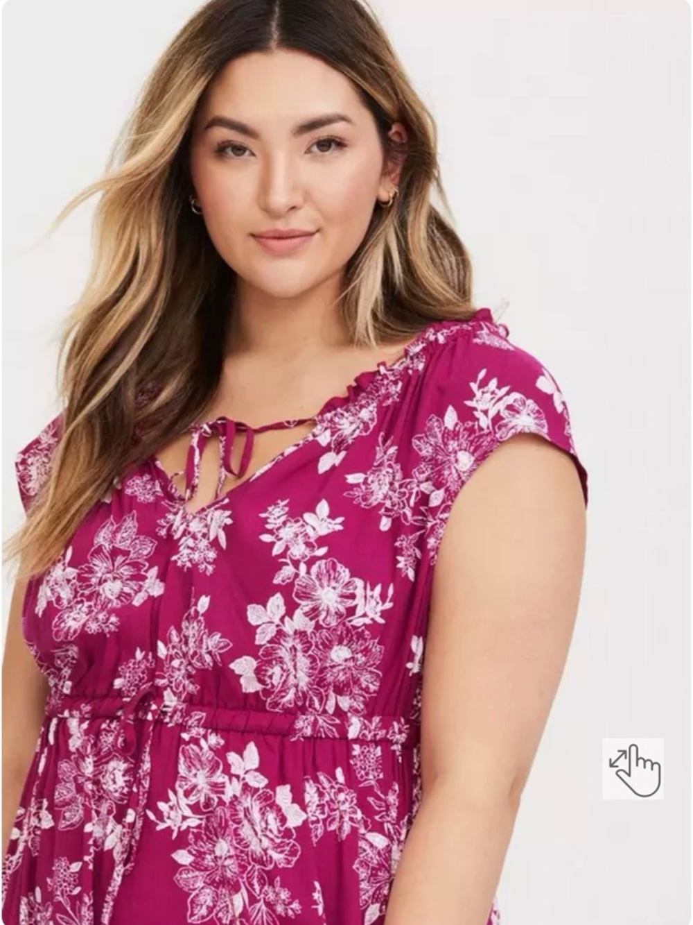 EUC torrid Berry Floral Challis Slit Maxi Dress - Size 3 - Picture 2 of 12